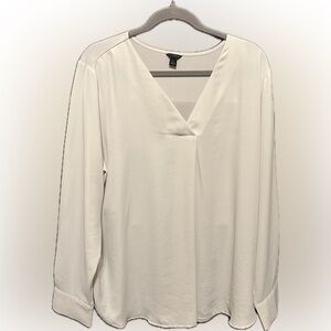 Ann Taylor Cream V-Neck Blouse